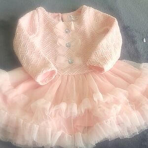 Nannette Baby Peach Tutu Dress Size 12 Months